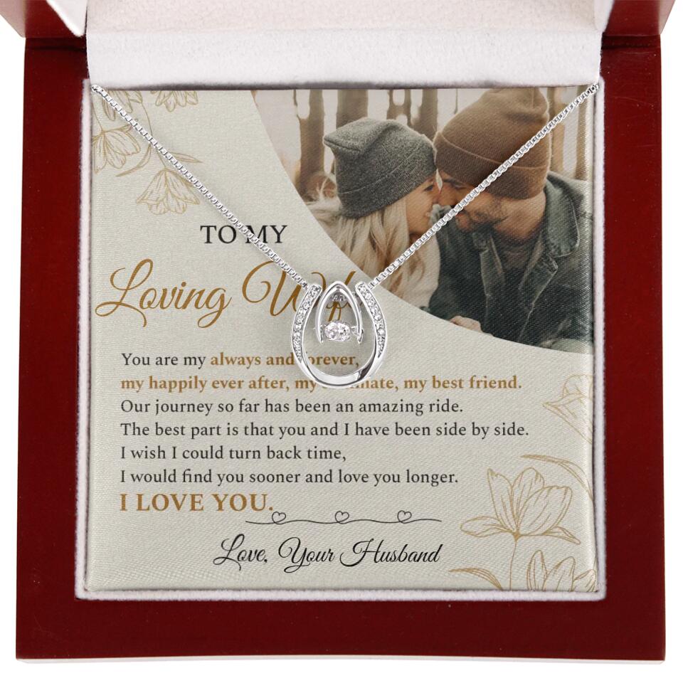 Personalized Valentine Gifts - To My Loving Wife Love Quotes For Her Custom Necklace Valentine Gift For Wife