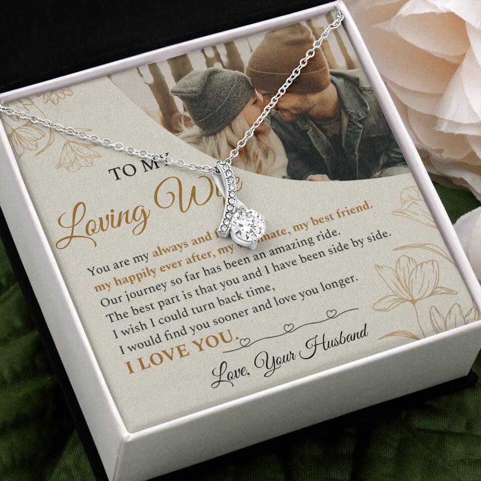 Personalized Valentine Gifts - To My Loving Wife Love Quotes For Her Custom Necklace Valentine Gift For Wife