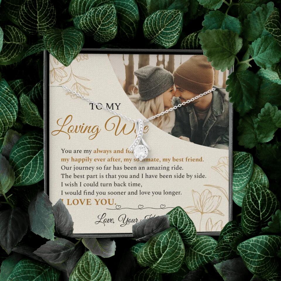 Personalized Valentine Gifts - To My Loving Wife Love Quotes For Her Custom Necklace Valentine Gift For Wife