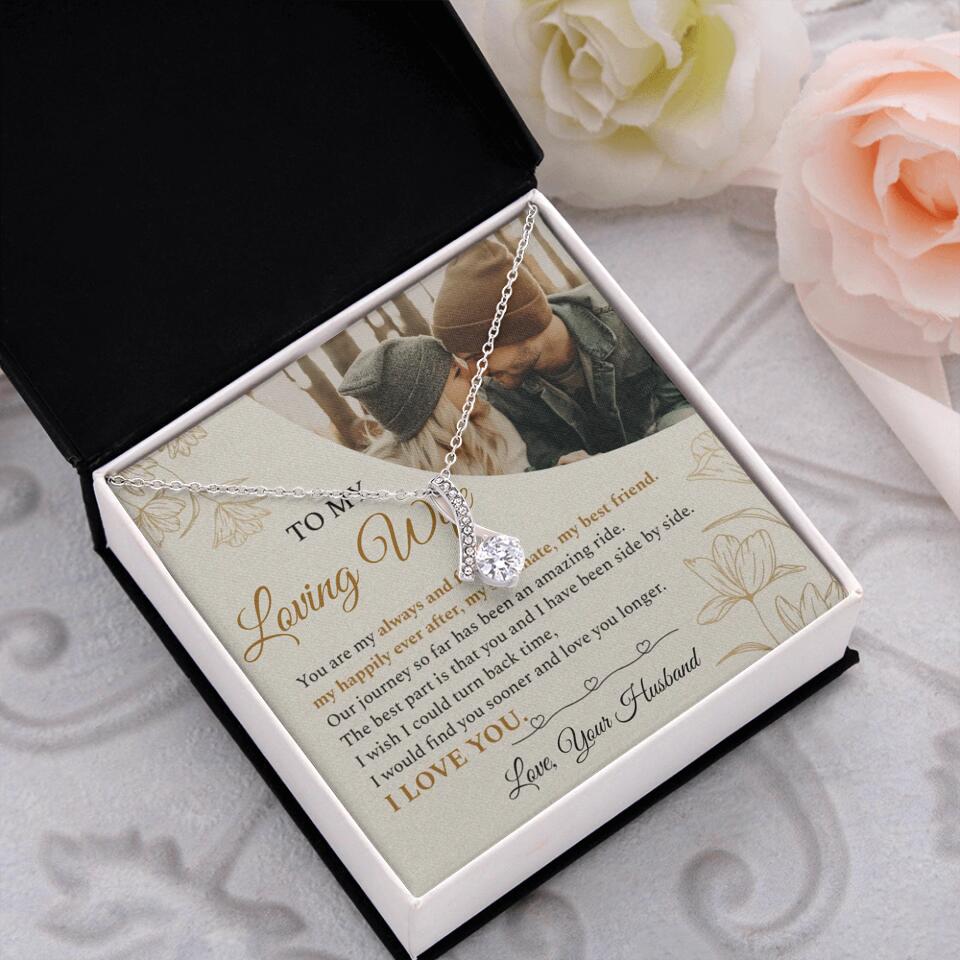 Personalized Valentine Gifts - To My Loving Wife Love Quotes For Her Custom Necklace Valentine Gift For Wife