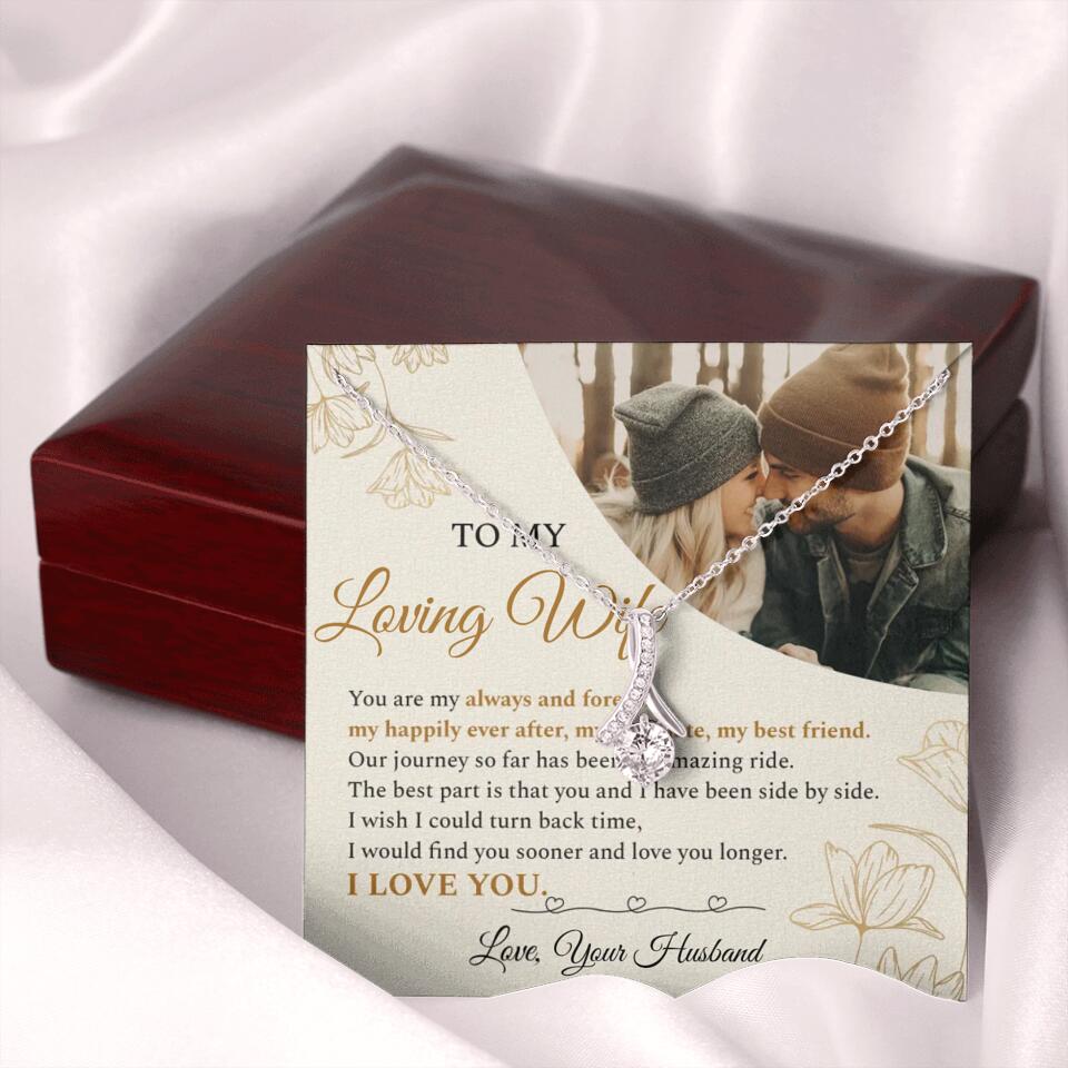 Personalized Valentine Gifts - To My Loving Wife Love Quotes For Her Custom Necklace Valentine Gift For Wife