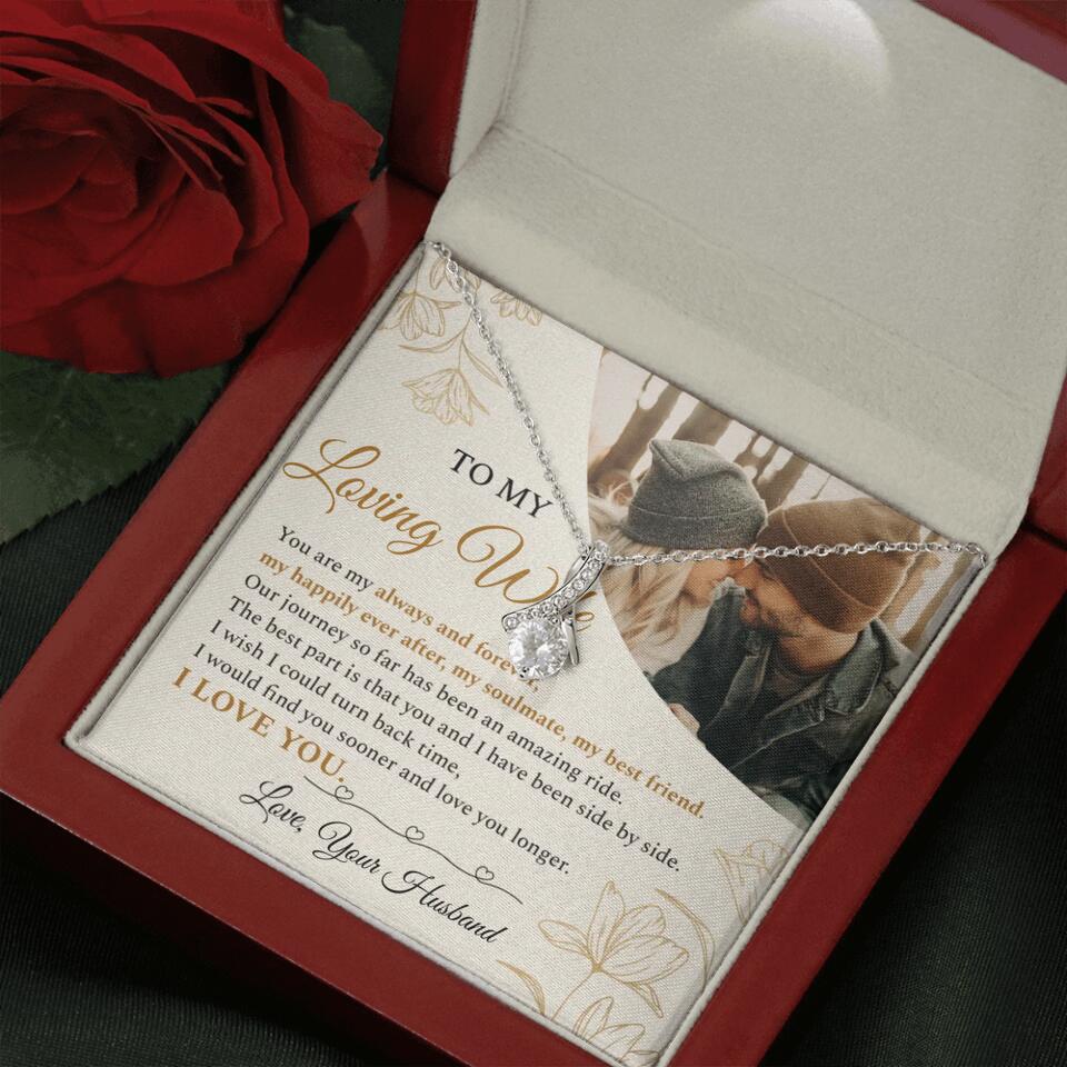 Personalized Valentine Gifts - To My Loving Wife Love Quotes For Her Custom Necklace Valentine Gift For Wife