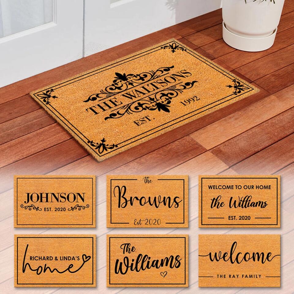 Custom Family Name Doormat - Personalized Family Doormat