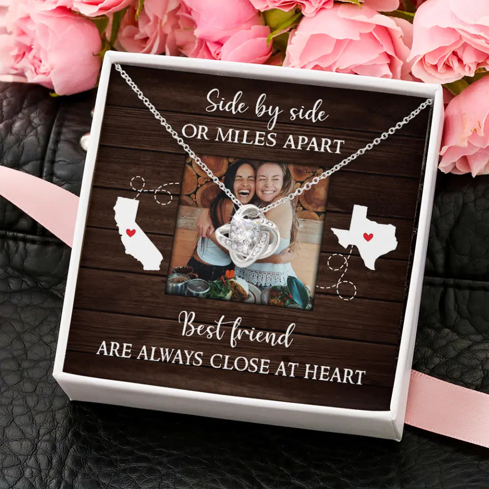 Best Friends Are Always Close At Heart - Custom Photo and State Necklace Jewelry - Best Gifts For Your Bestie Close Friends Best Friends Guy Friends - 212IHPNPJE662