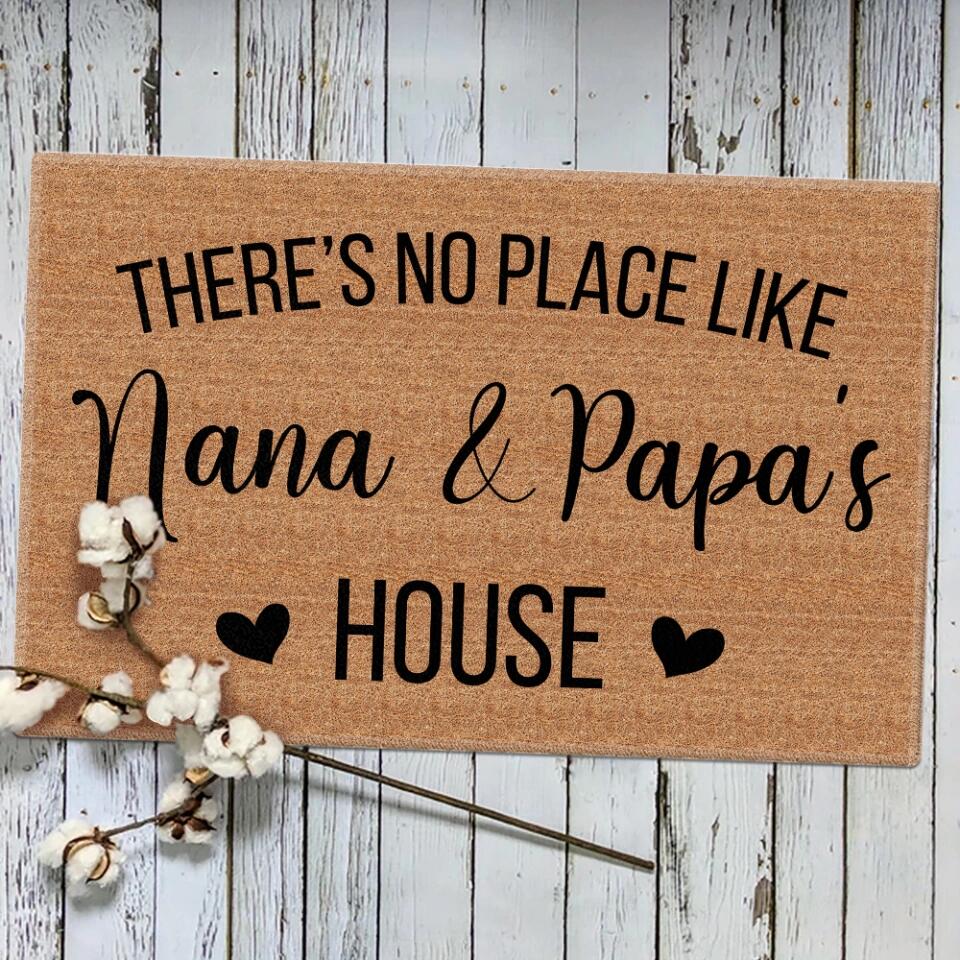 There's No Place Like Aunt And Uncle House - Housewarming Gift - Custom Doormat