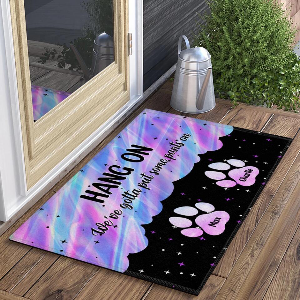 No Need To Knock We Know You Are Here Personalized Doormat Gift For Family Dog Lovers
