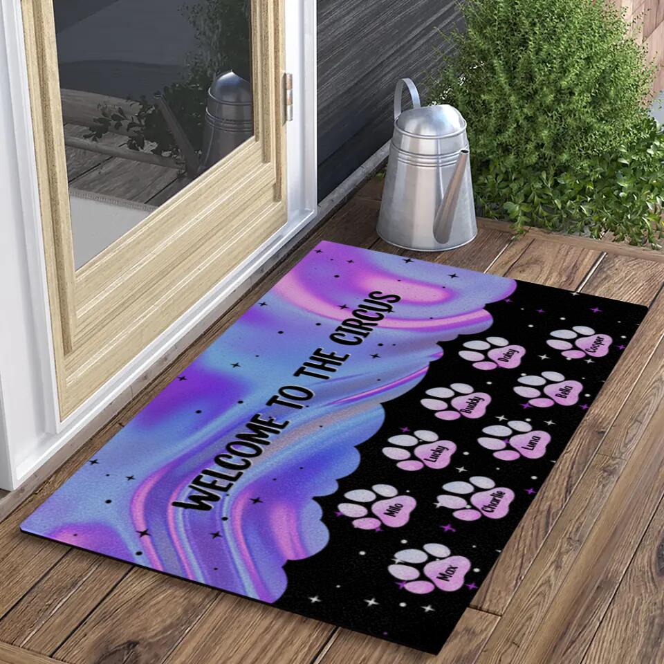 No Need To Knock We Know You Are Here - Personalized Doormat Custom Background and Number of Dog 2 Sizes - Best Gift For Family Dog Lovers - 212IHPLNRR631
