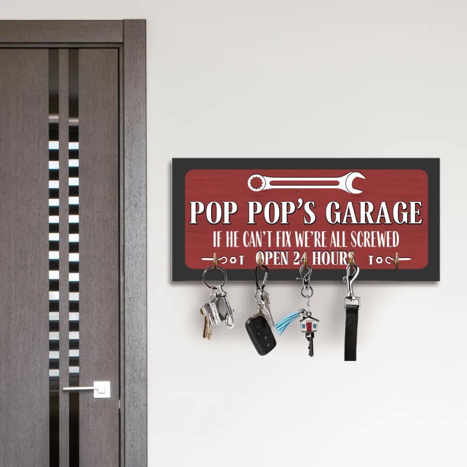 If He Can't Fix We're All Screwed - Personalized Rectangle Wood Sign Key Holder - Best Gift for Dad Uncle Son Grandpa - 212IHPVSRE657