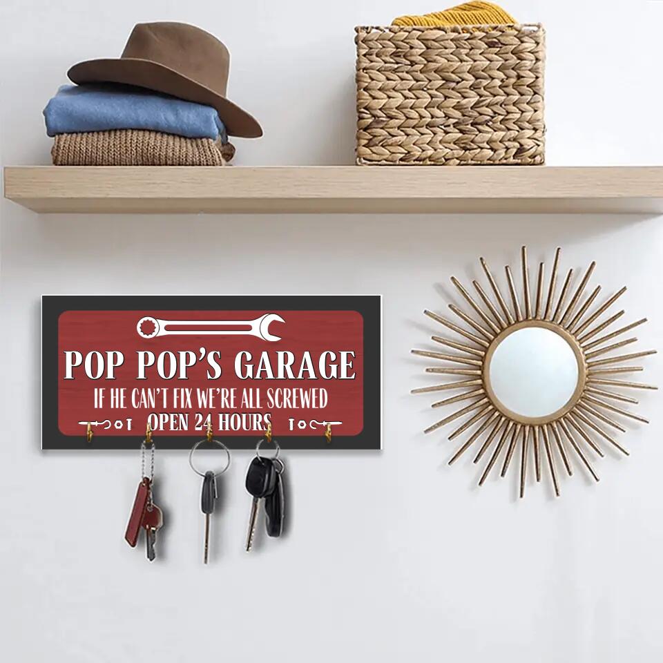 If He Can't Fix We're All Screwed Personalized Rectangle Wood Sign Key Holder