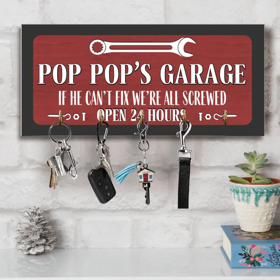 If He Can't Fix We're All Screwed Personalized Rectangle Wood Sign Key Holder