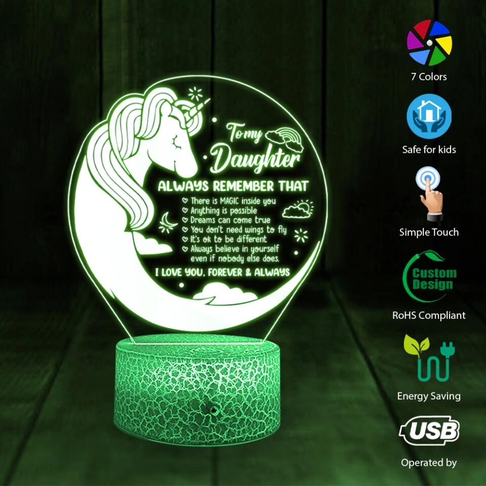Always Remember There Is Magic Beside You - 3D Led Light Custom Name - Best Gift for Daughter Son Niece Nephew - 212IHPNPLL651
