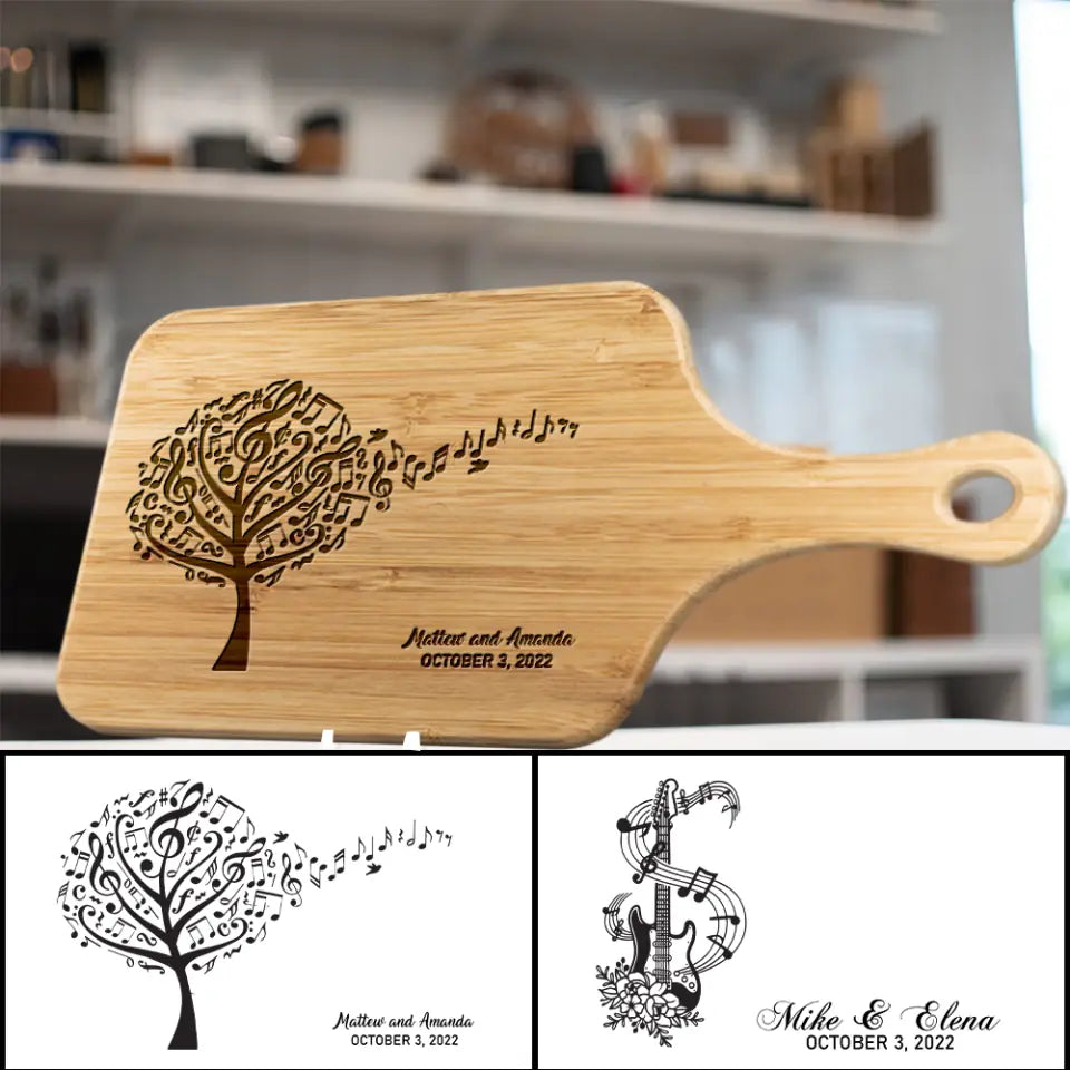 Music Note - Personalized Cutting Board - Music Gift - Anniversary Gift for Her Him