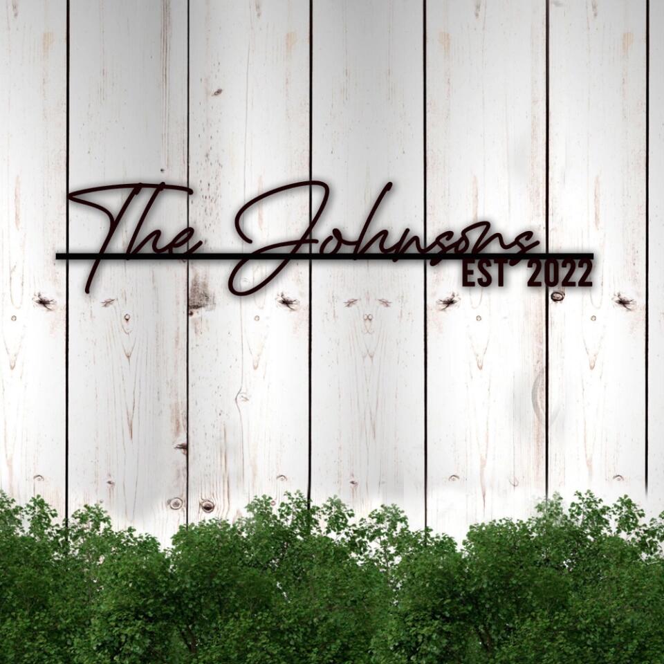 The Family Name EST - Personalized Metal Sign