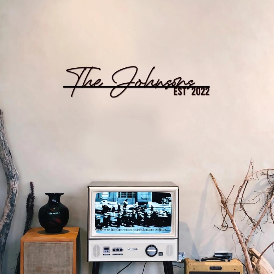 The Family Name EST - Personalized Metal Sign