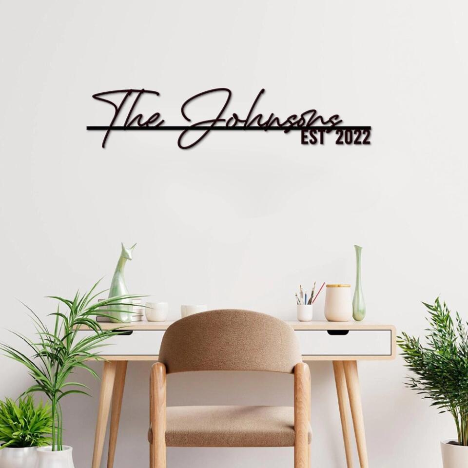 The Family Name EST - Personalized Metal Sign