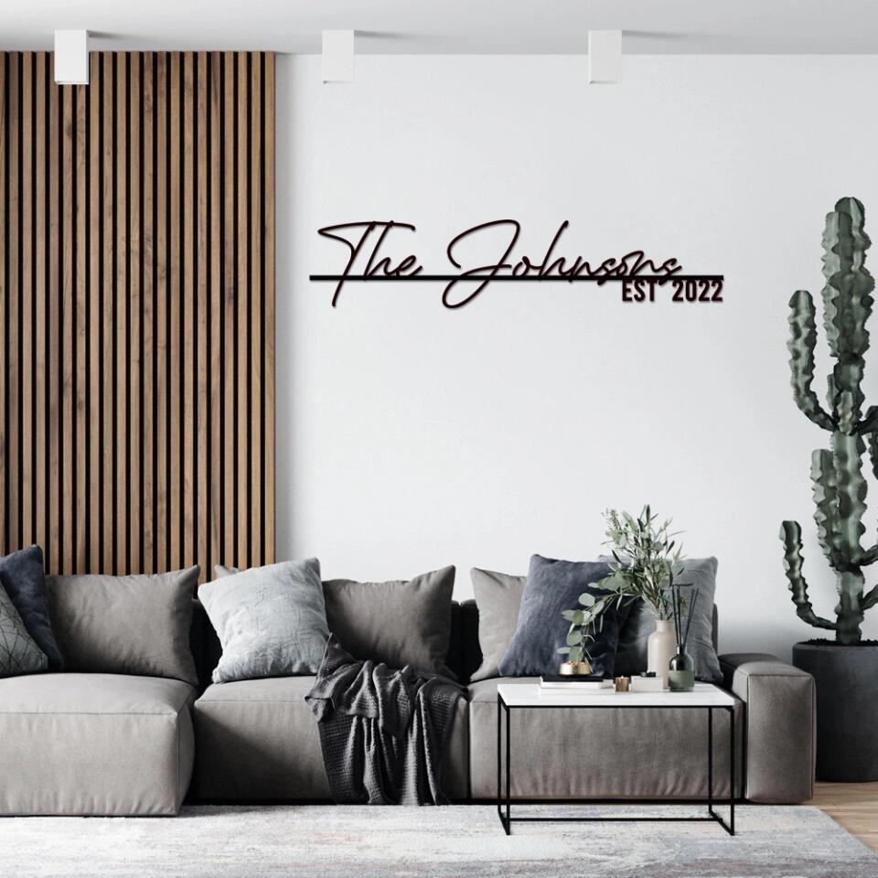 The Family Name EST - Personalized Metal Sign