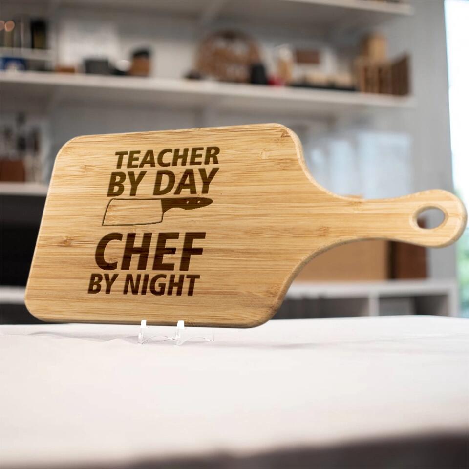 Personalized Valentine Gifts - Engineer By Day Chef By Night Custom Wood Cutting Board Present Ideas For Coworkers