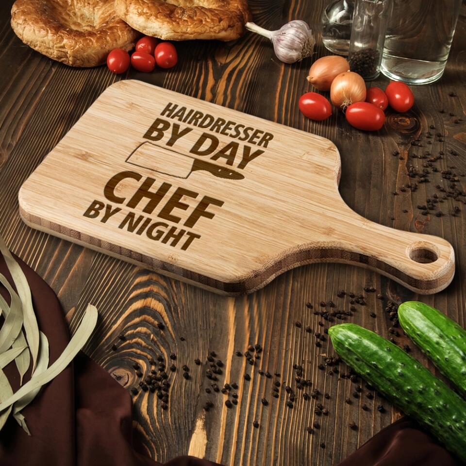 Personalized Valentine Gifts - Engineer By Day Chef By Night Custom Wood Cutting Board Present Ideas For Coworkers