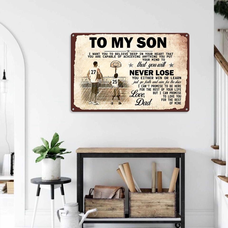 To My Son I Love You More Printed Metal Sign Custom Number Wall Art
