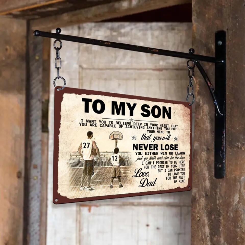 To My Son I Love You More Printed Metal Sign Custom Number Wall Art