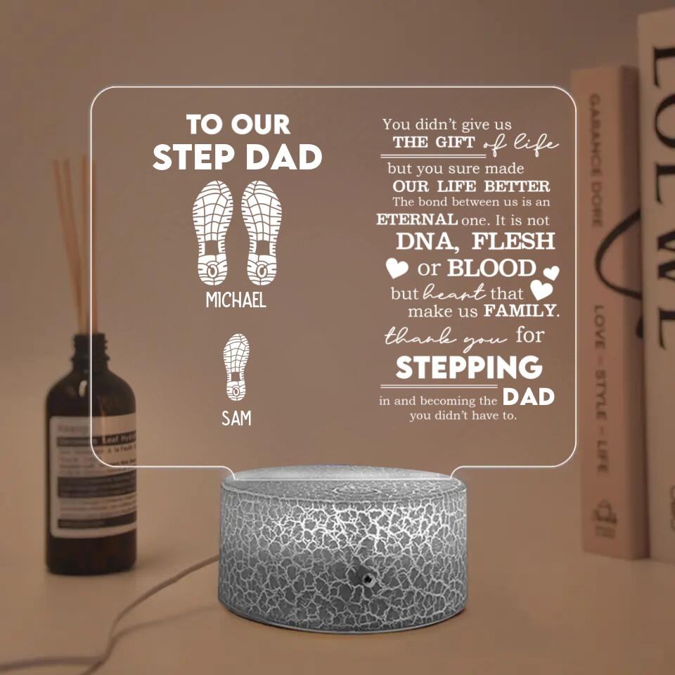To Our Step Dad/Mom Thank You For Stepping In And Becoming The Dad/Mom - Personalized Printed Night Light - Meaningful Home Decor - Best Gift For Step Dad/Step Mom - 212IHNBNLL961