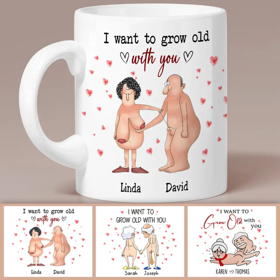 Old Couple Grow Old Personalized Mug (4 styles)