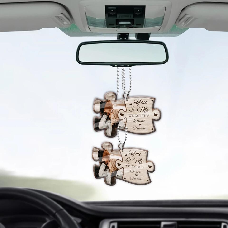 You And Me We Got This Custom Photo and Name Car Wooden Ornament