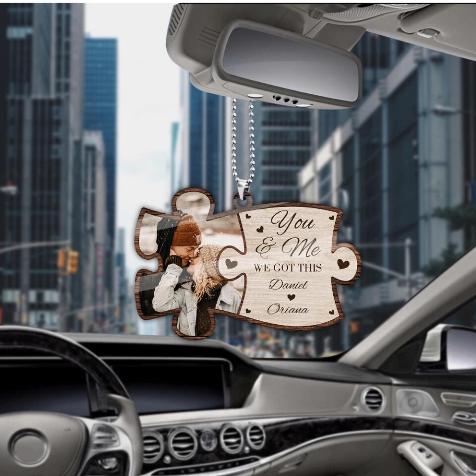 You And Me We Got This Custom Photo and Name Car Wooden Ornament
