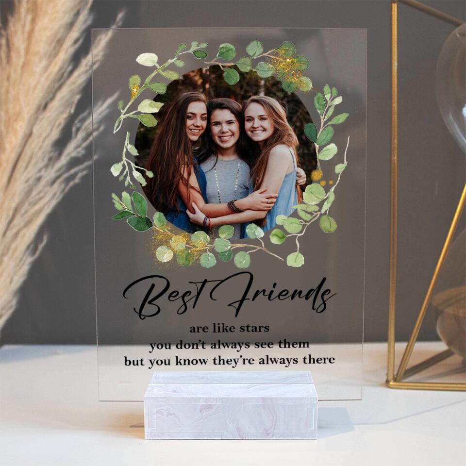Best Friends Are Like Stars - Custom Photo Acrylic Plaque