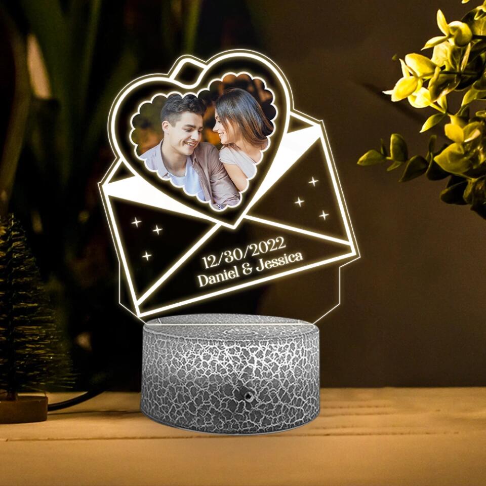 Personalized Valentine Gifts - A Love Letter From Lover - Personalized Upload Photo Printed Night Light