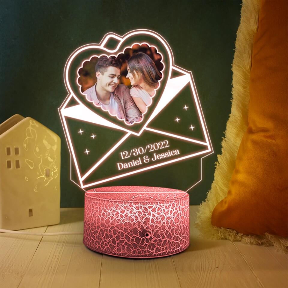 Personalized Valentine Gifts - A Love Letter From Lover - Personalized Upload Photo Printed Night Light