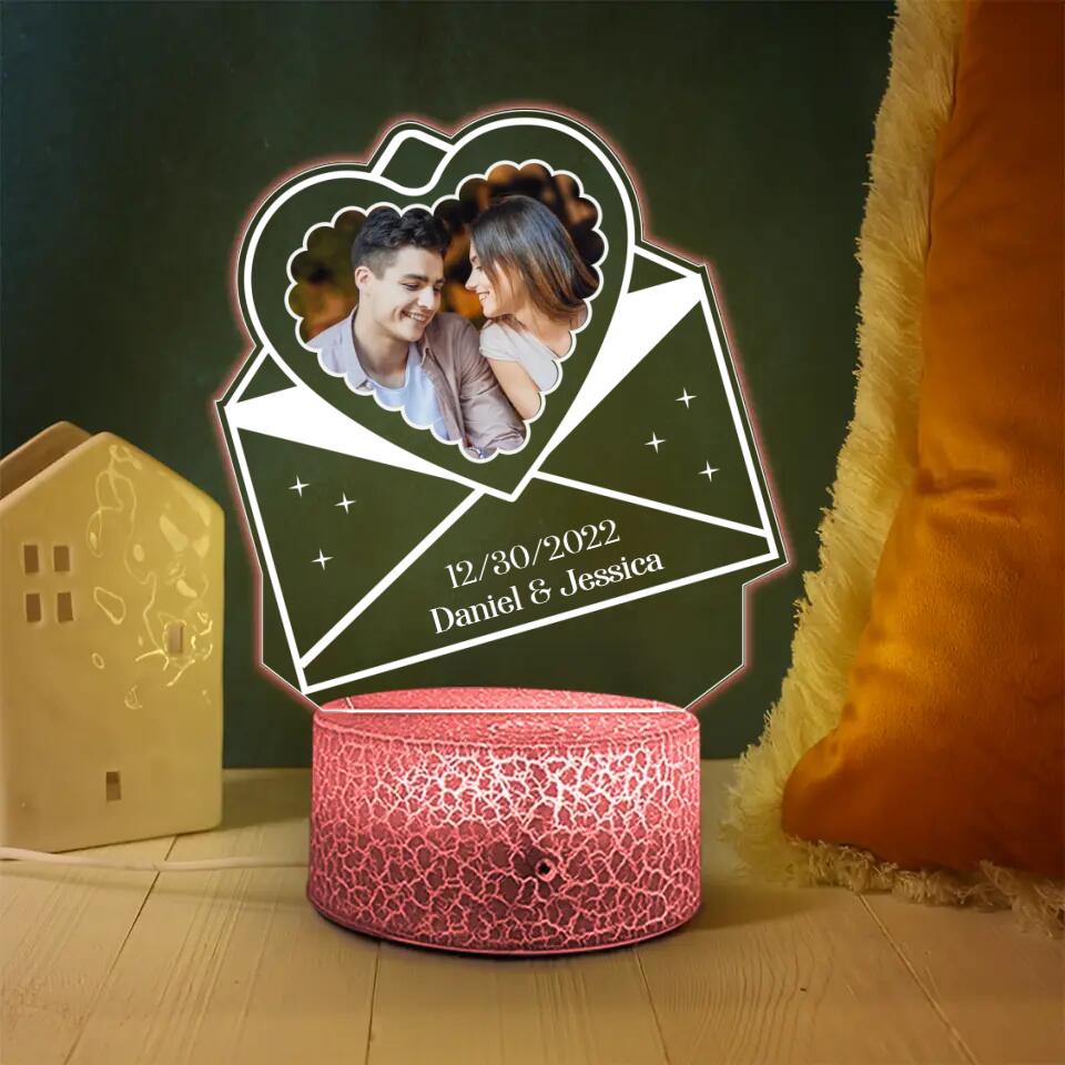 Personalized Valentine Gifts - A Love Letter From Lover - Personalized Upload Photo Printed Night Light