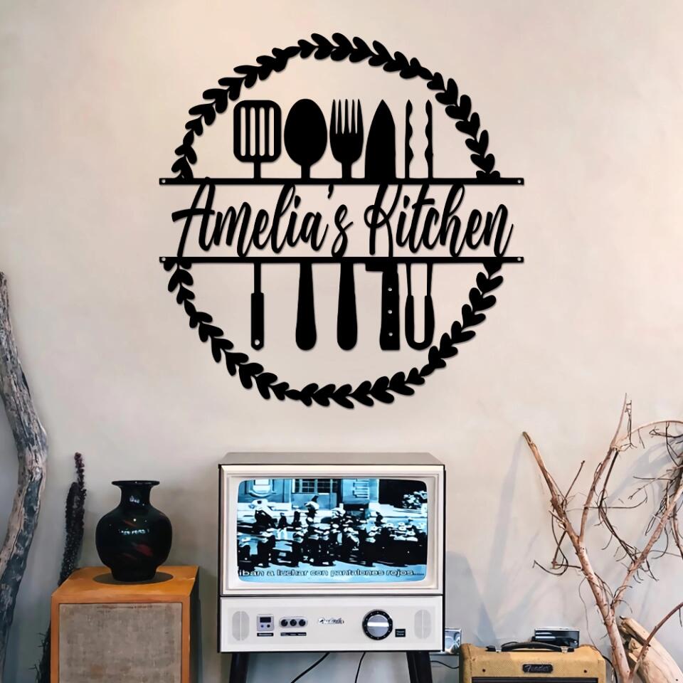 Mom's Kitchen Metal Wall Decor, Custom Metal Art