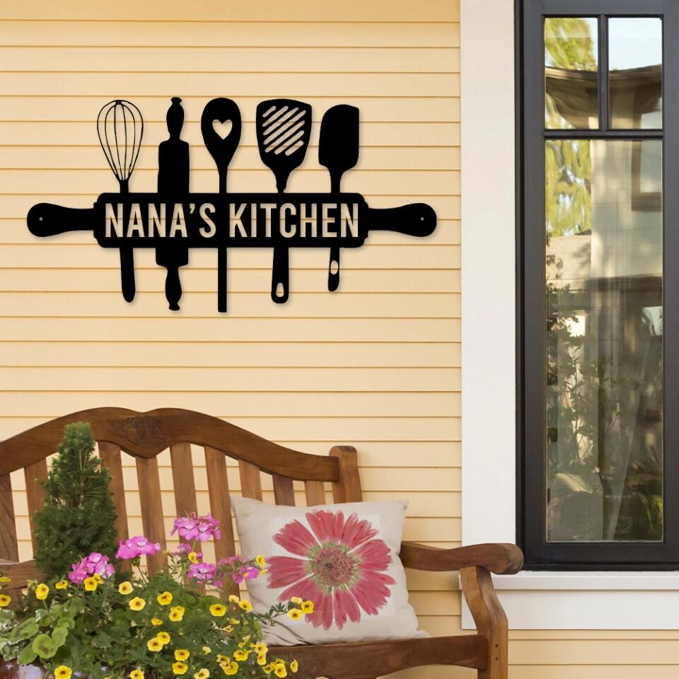 Mom's Kitchen Metal Wall Decor, Custom Metal Art