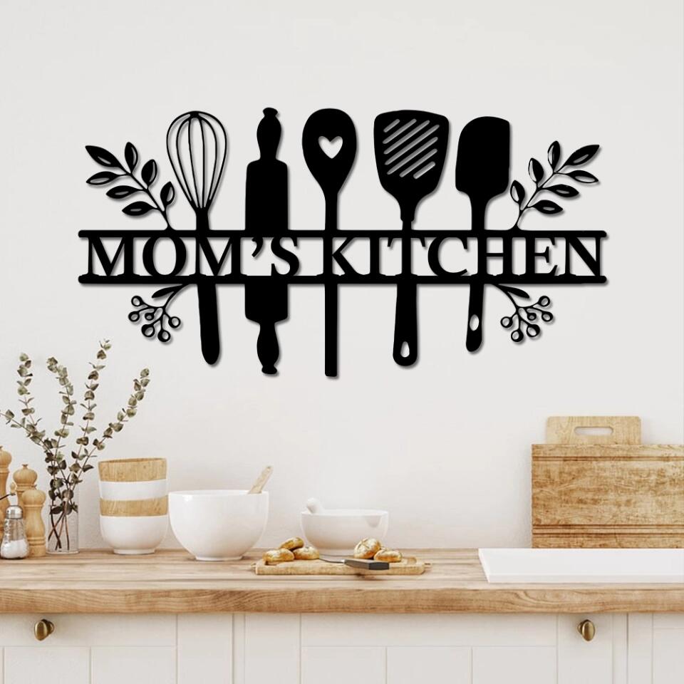 Mom's Kitchen Metal Wall Decor, Custom Metal Art