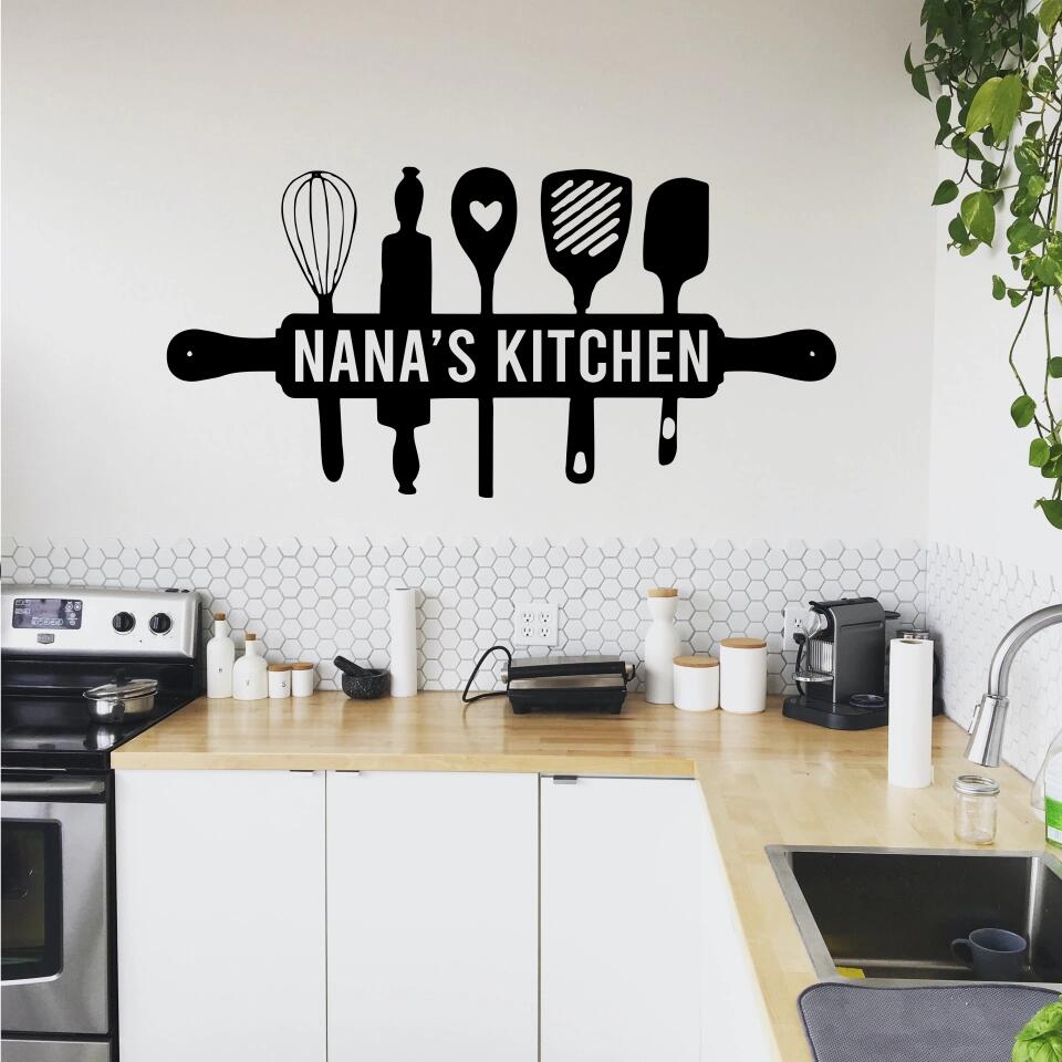 Mom's Kitchen Metal Wall Decor, Custom Metal Art