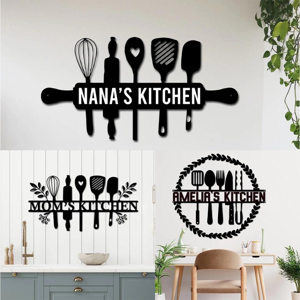 Mom's Kitchen Metal Wall Decor, Custom Metal Art