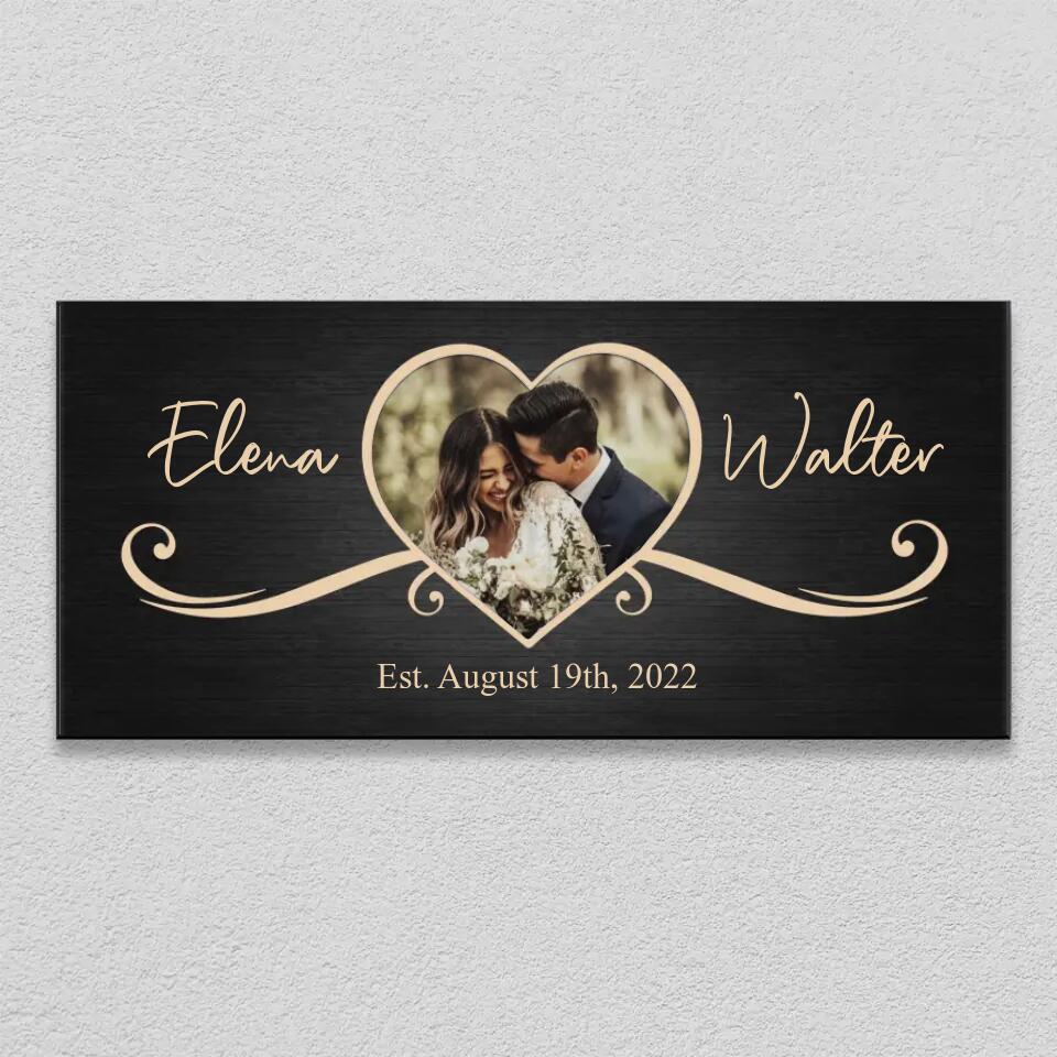 Couple Wooden Sign Rustic Home Decor Anniversary Gift Personalized Key Holder