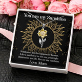 You Are My Sunshine - Sunflowers Are The Happiest of Flowers - Positive Inspiring Quote - Sunflower Necklace - Gift for Bestie - Post Surgery Gift for Her Him - 212ICNNPJE416
