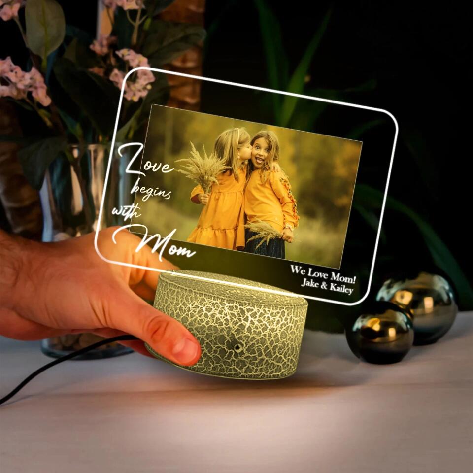Personalized Valentine Gifts - Custom Photo Printed Night Light -  3d Lamp Photo Light for Daughter and Mom or Couples