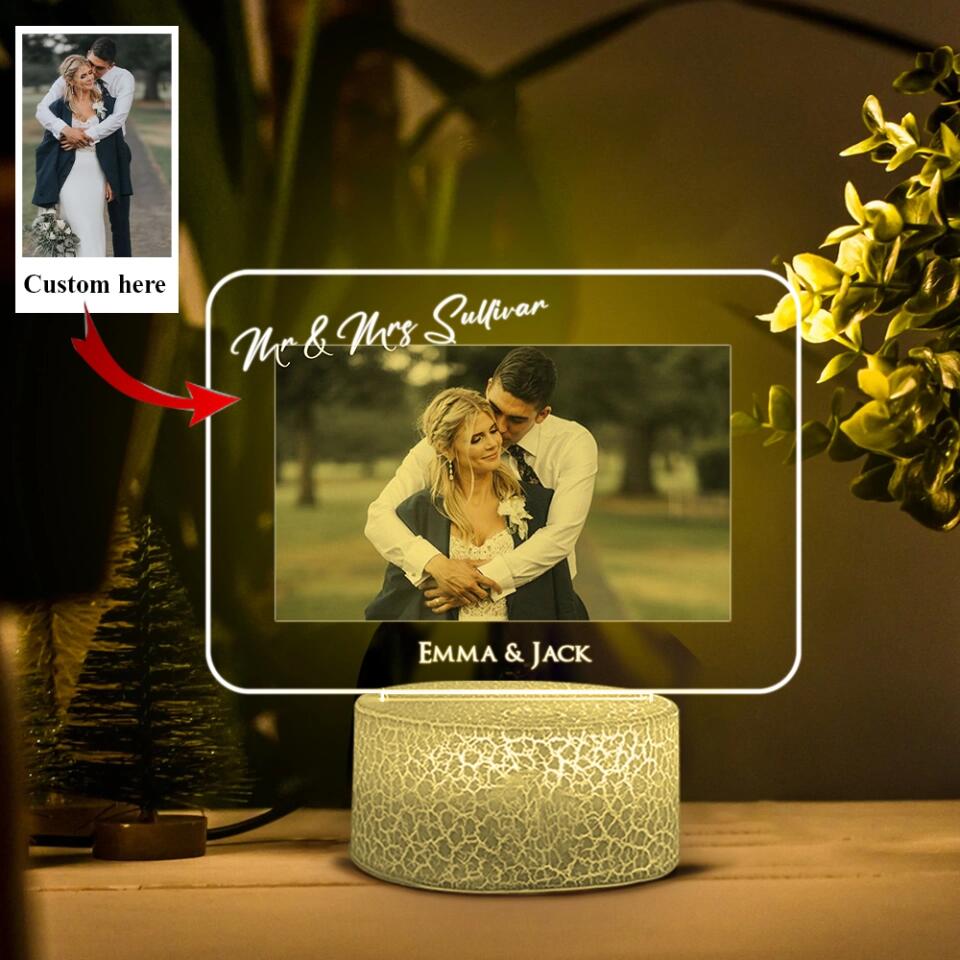 Personalized Valentine Gifts - Custom Photo Printed Night Light -  3d Lamp Photo Light for Daughter and Mom or Couples