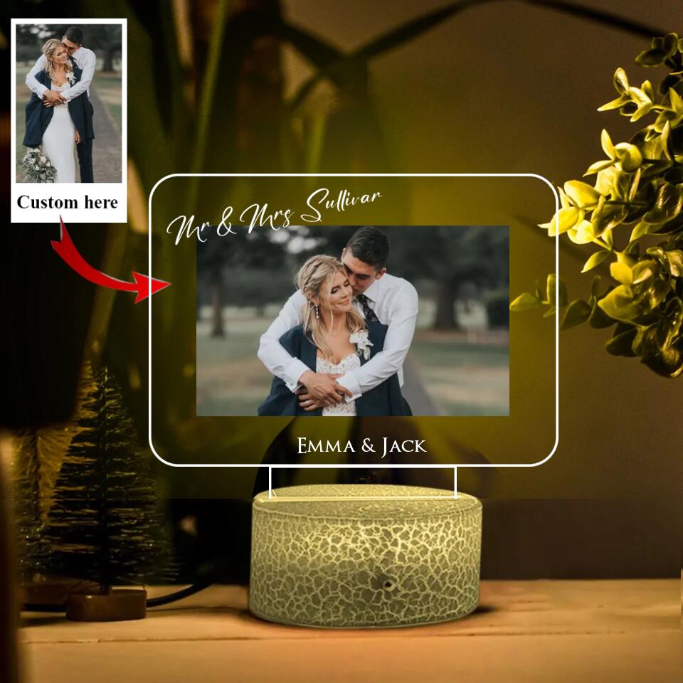 Personalized Valentine Gifts - Custom Photo Printed Night Light -  3d Lamp Photo Light for Daughter and Mom or Couples