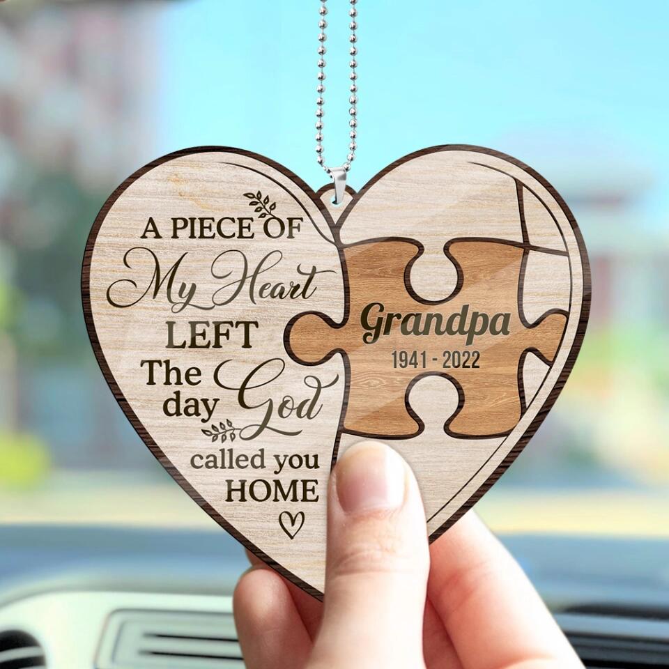A Piece Of My Heart Left Custom Wooden Ornament Memorial Gift