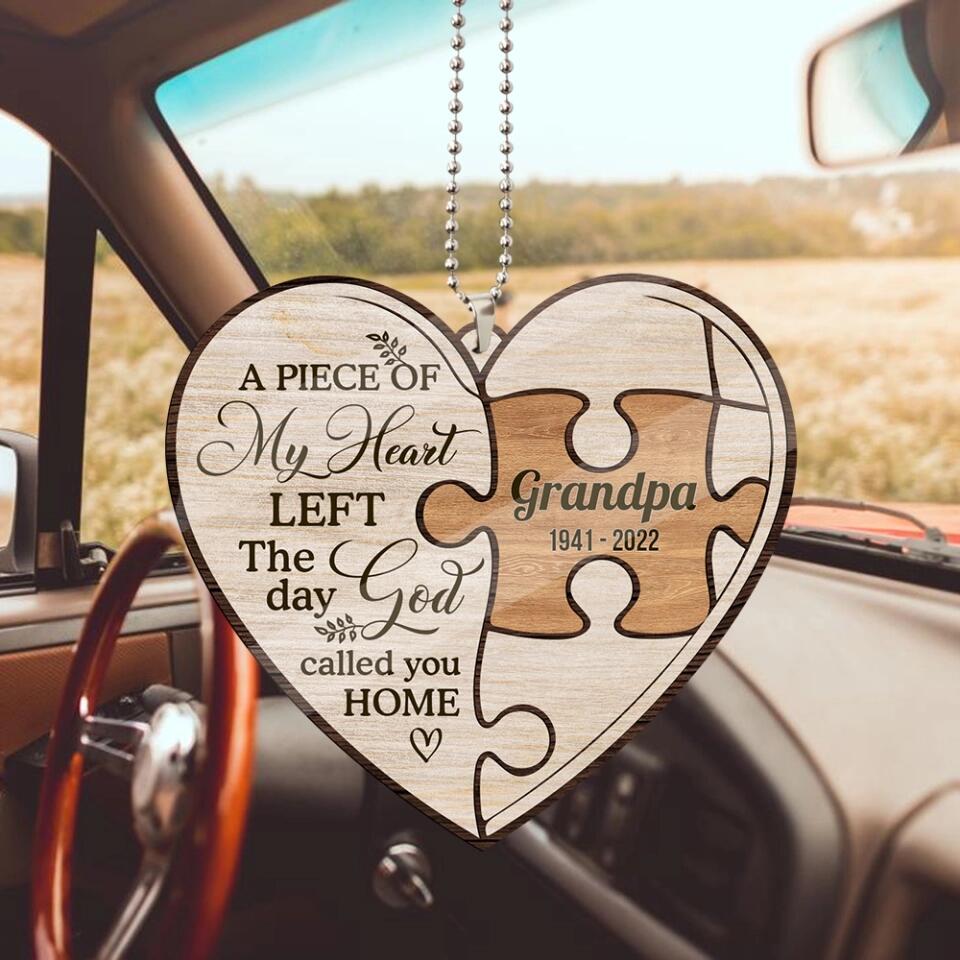 A Piece Of My Heart Left Custom Wooden Ornament Memorial Gift