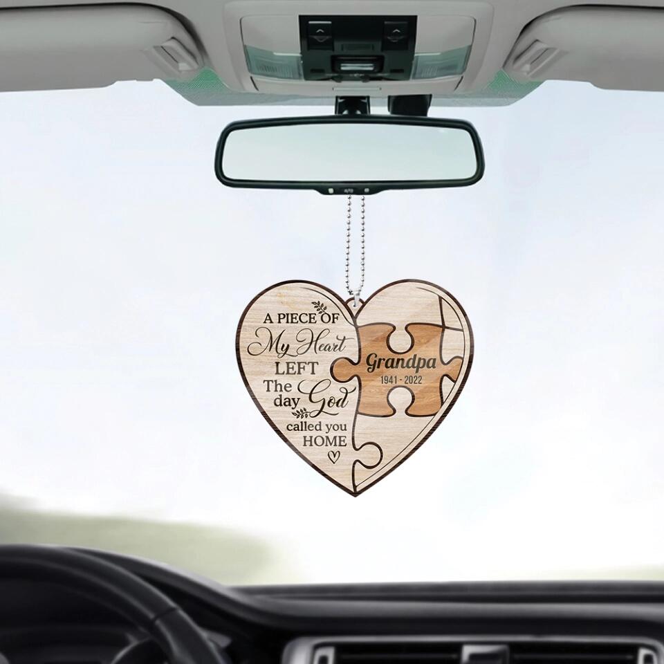 A Piece Of My Heart Left Custom Wooden Ornament Memorial Gift