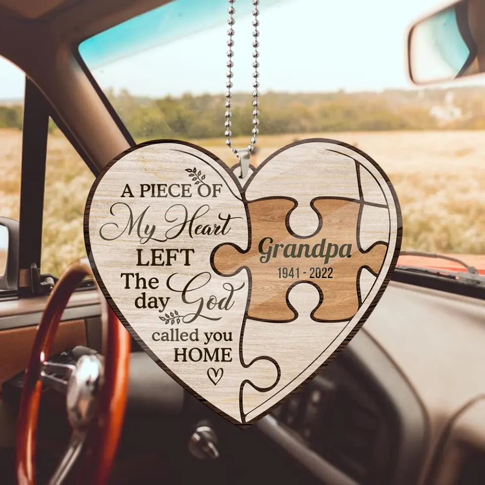 A Piece Of My Heart Left Custom Wooden Ornament Memorial Gift
