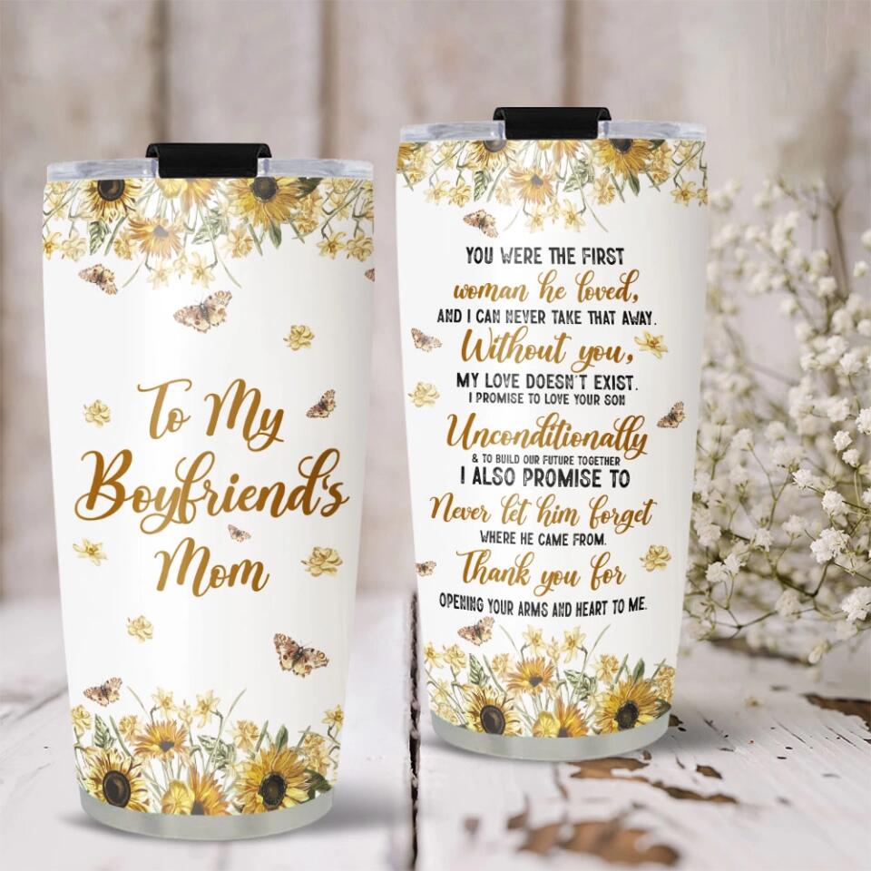 To My Boyfriend's Mom Thank You for Opening Your Arms To Me - Stainless Steel Tumbler - Gift For Boyfriend's Mom
