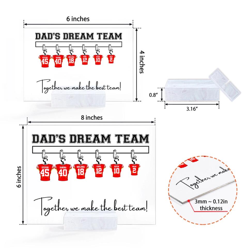 We're A Dream Team Together We Make The Best Team - Personalized Acrylic Plaque