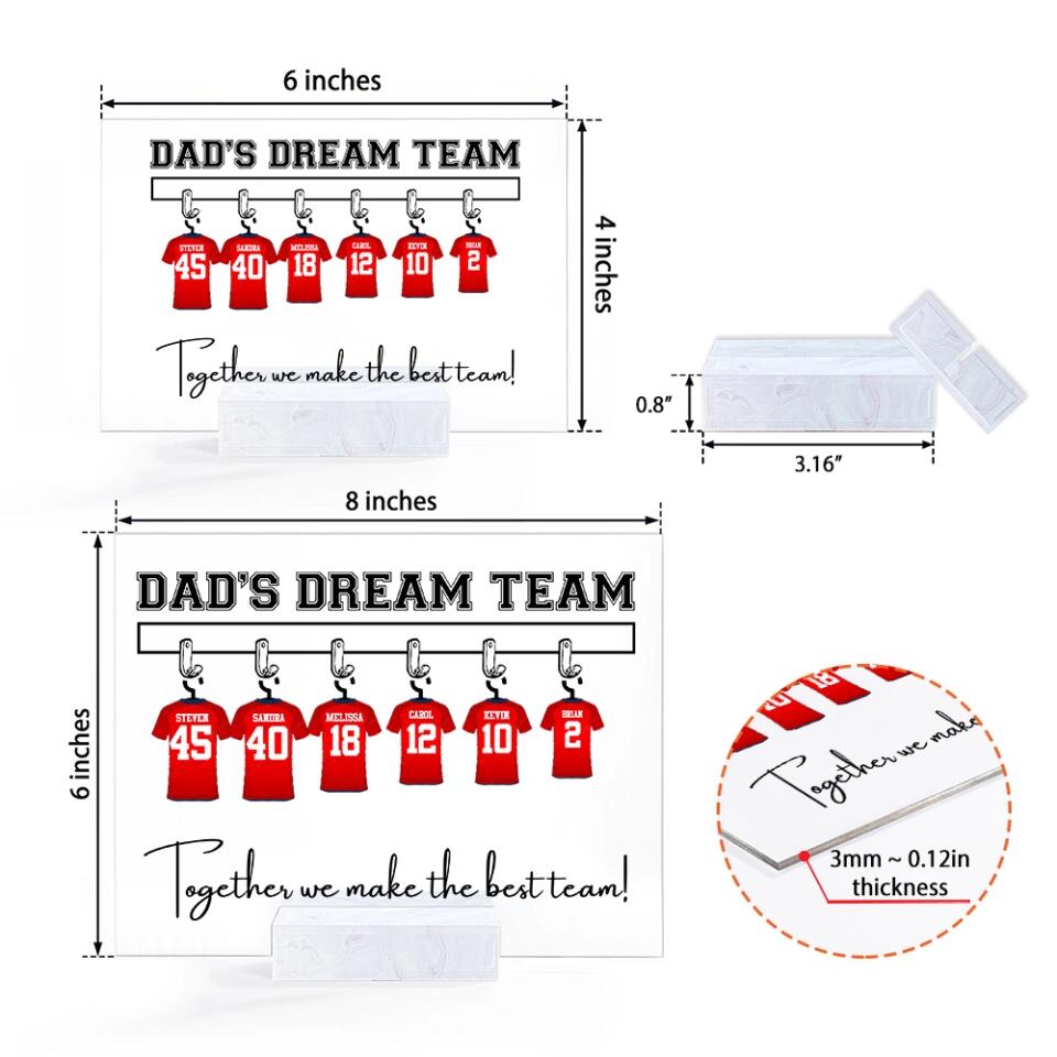 We're A Dream Team Together We Make The Best Team Soccer Personalized Acrylic Plaque