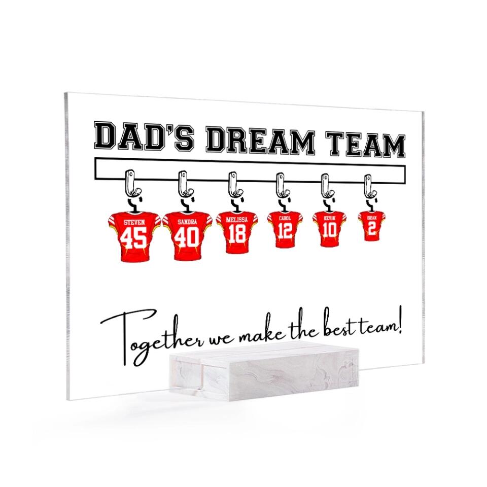 We're A Dream Team Together We Make The Best Team Soccer Personalized Acrylic Plaque